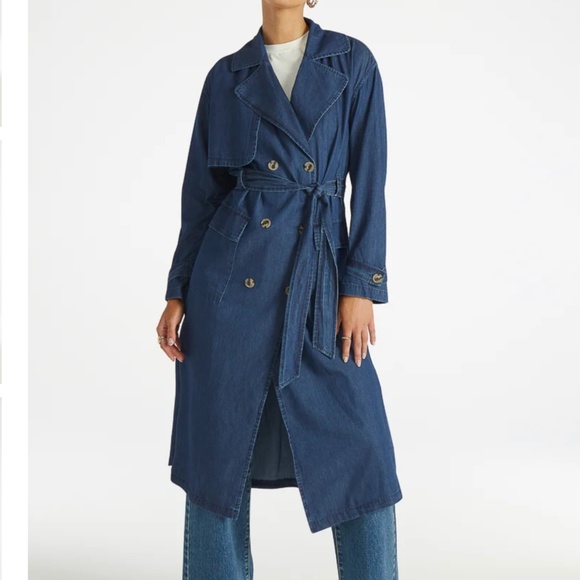 NWT Denim Trench Coat - XS - Picture 1 of 2